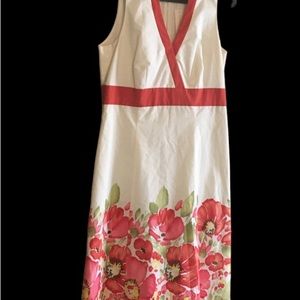 Ann Taylor new sundress cream with orange floral hem size 8